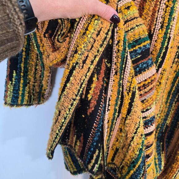 forte_forte Striped Jacquard Bouclé Long Coat Multicolor Marigold Size 0 US 2 - Picture 12 of 15